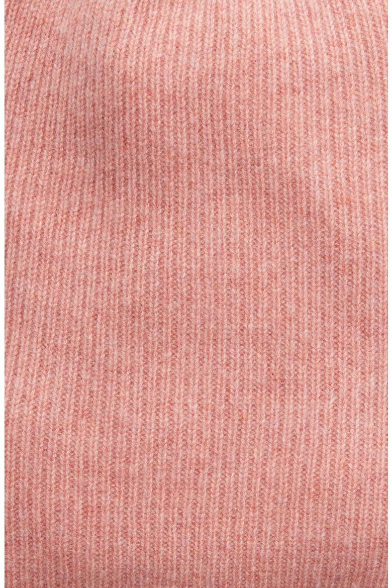 Ribbed Cashmere Beanie, Alternate, color, PINK ROSECLOUD HEATHER