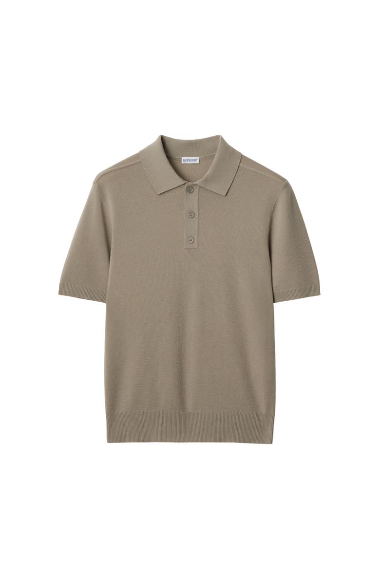 Burberry B Crest Wool Polo Shirt, Alternate, color, Quill