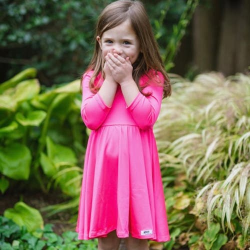 Worthy Threads Summer Twirly Dress In Neon Pink