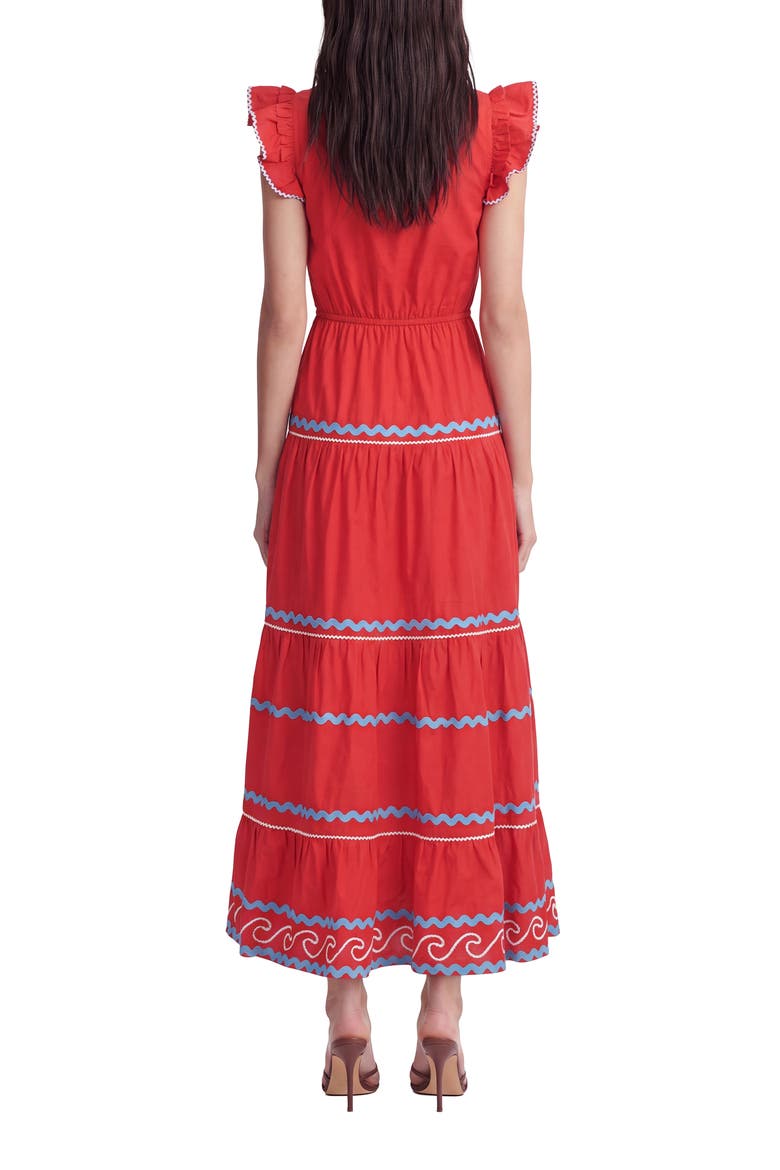 Flavian Tiered Maxi Dress, Alternate, color, RED