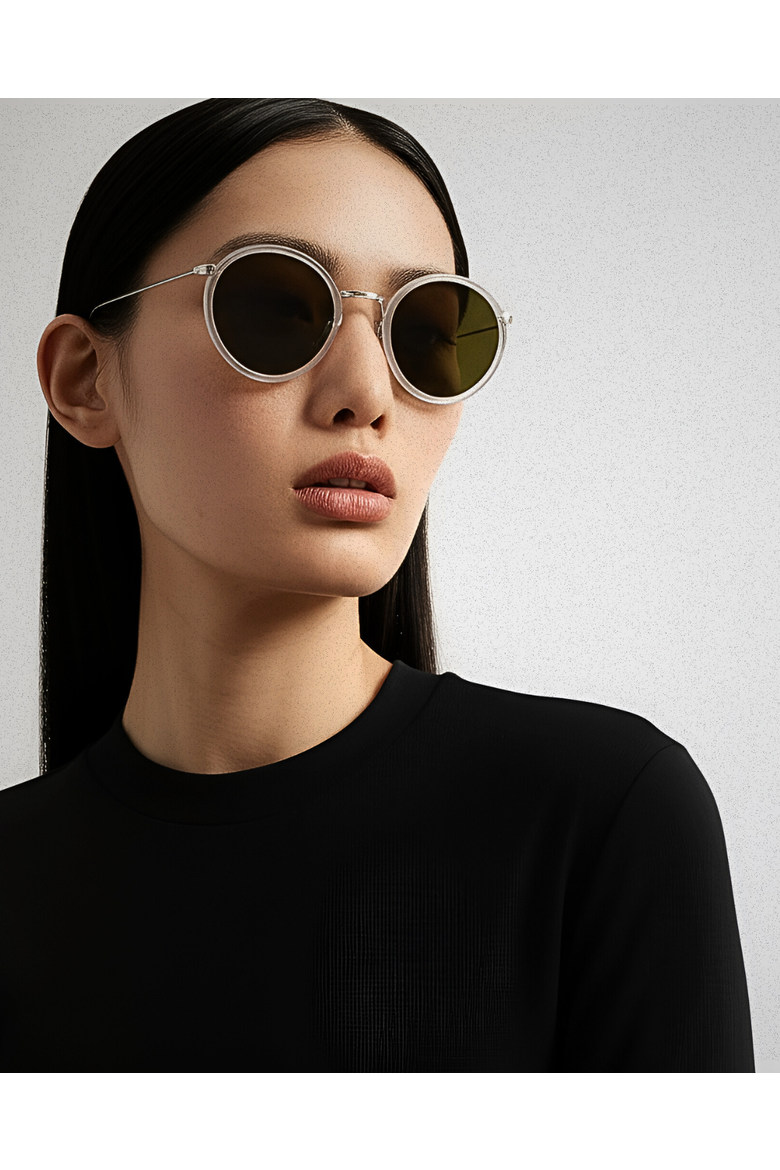 Coco 48mm Round Sunglasses, Alternate, color, White