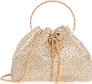 ALESSIA BIANCHI Rhinestone Embellished Bucket Bag Clutch