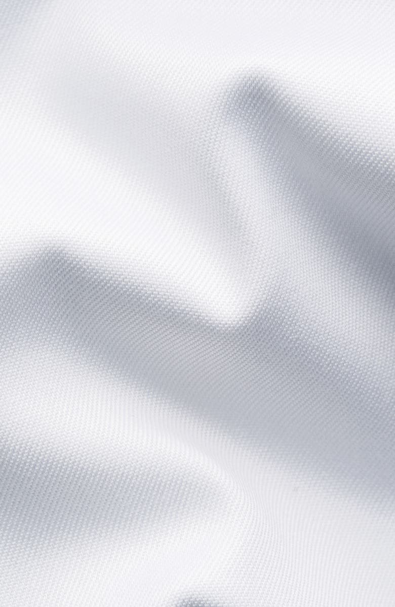 Eton Slim Fit Solid with Floral Detail Signature Twill Button-Up Shirt, Alternate, color, White