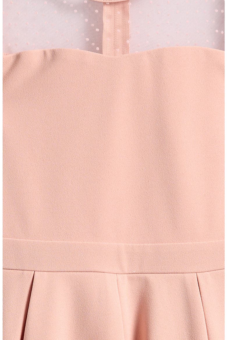Kids' Sheer Yoke Crepe Party Dress, Alternate, color, BLUSH