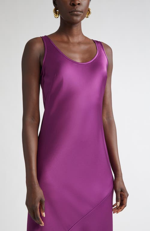 St John St. John Sleeveless Satin Midi Dress In Purple