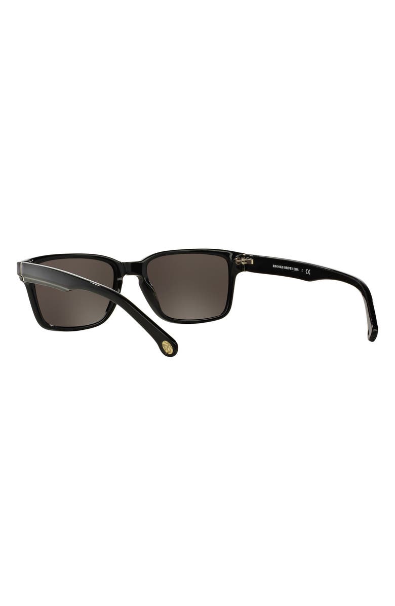Brooks Brothers 52mm Rectangular Sunglasses, Alternate, color, Black/ Grey