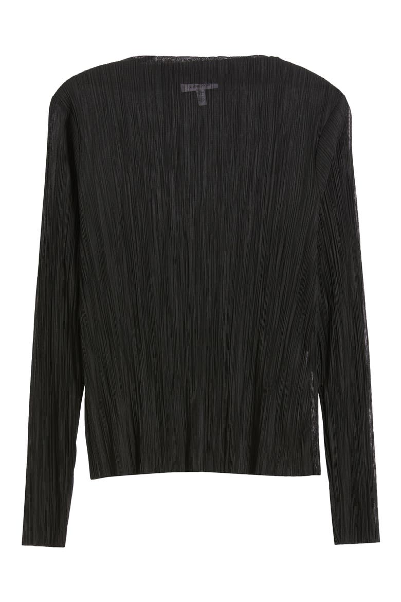 Plissé Top, Alternate, color, BLACK DARK