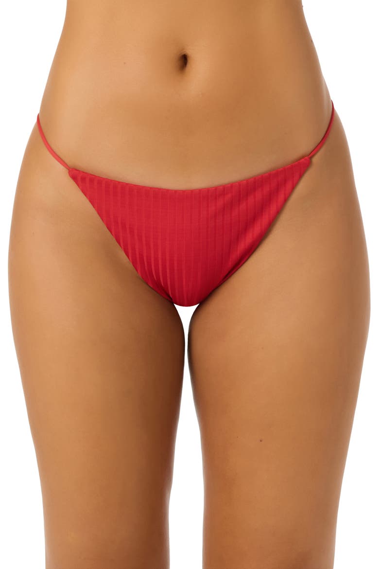Shorebreak Ribbed Redondo Bikini Bottoms, Main, color, LIFEGUARD RED