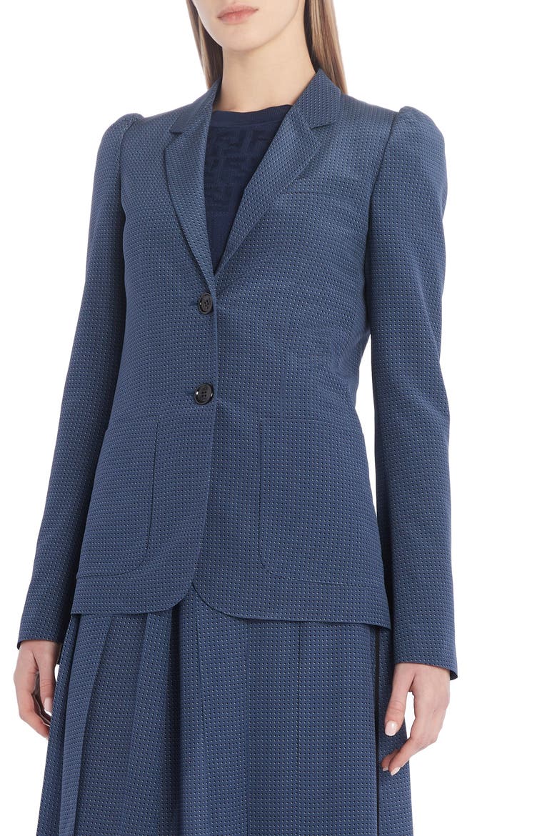 Microdot Silk Crêpe de Chine Blazer, Alternate, color, SAXOPHONE