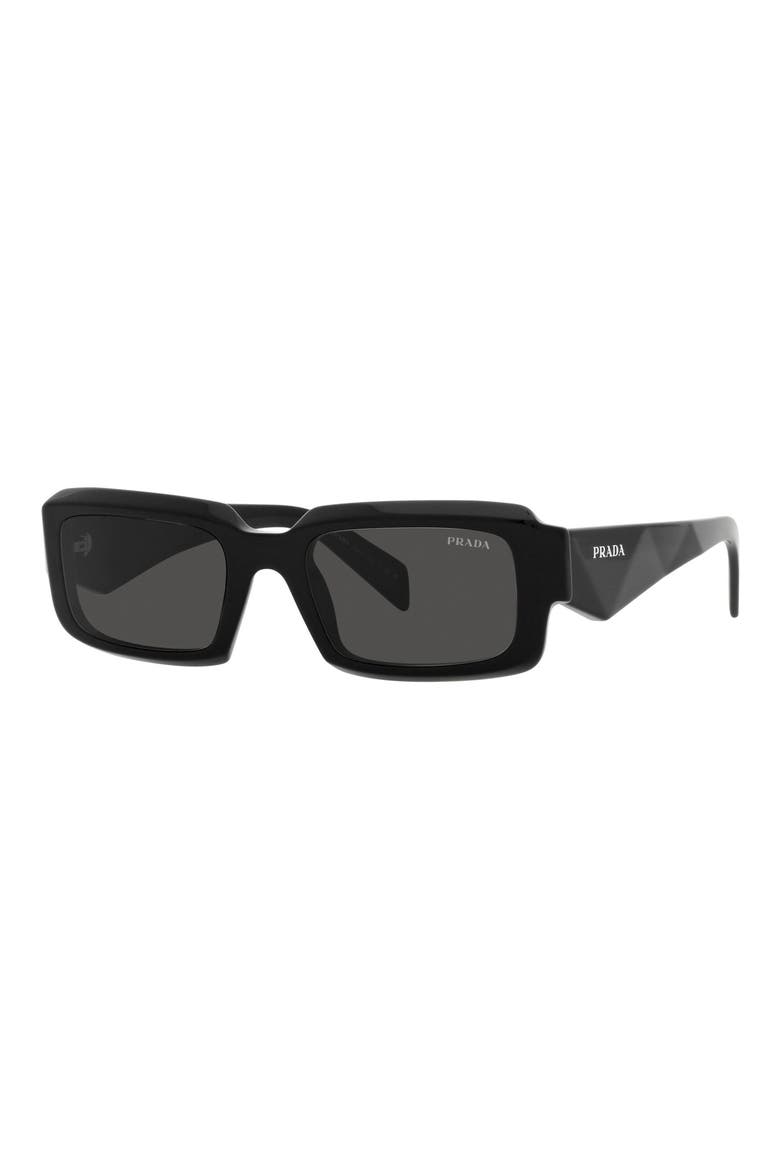 55mm Irregular Sunglasses, Alternate, color, BLACK