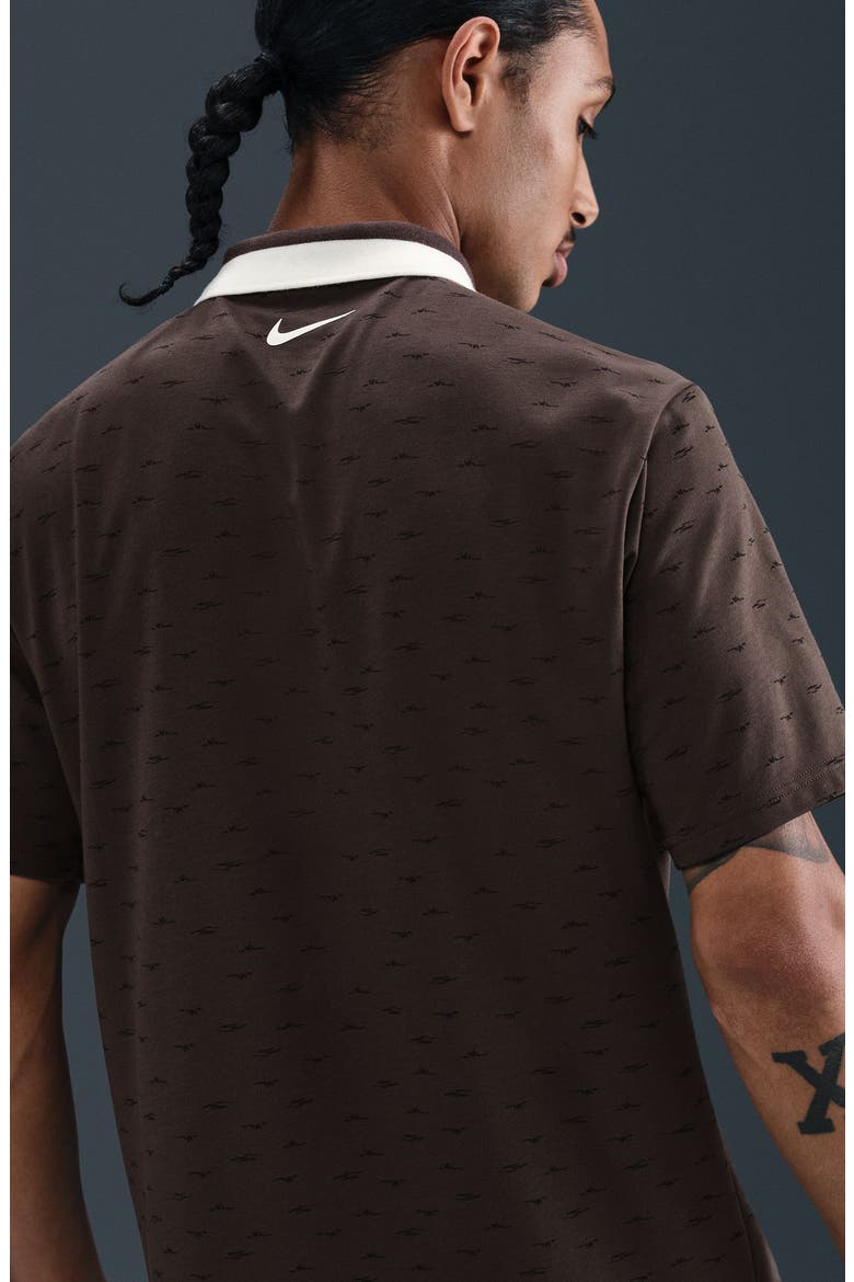 Dri-Fit Tour Micro Print Golf Polo, Alternate, color, BAROQUE BROWN/ PALE IVORY