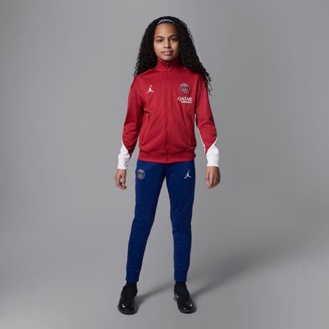 Youth Jordan Brand Red Paris Saint-Germain 2024/25 Fourth Strike Full-Zip Track Jacket & Pants Set
