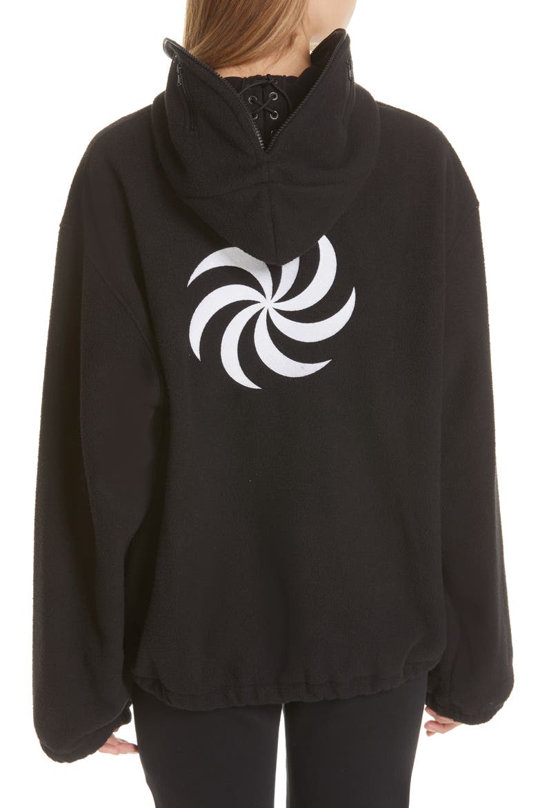 Zip Fleece Mask Jacket, Alternate, color, BLACK