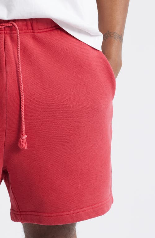 Elwood Core Organic Cotton Brushed Terry Sweat Shorts In Red