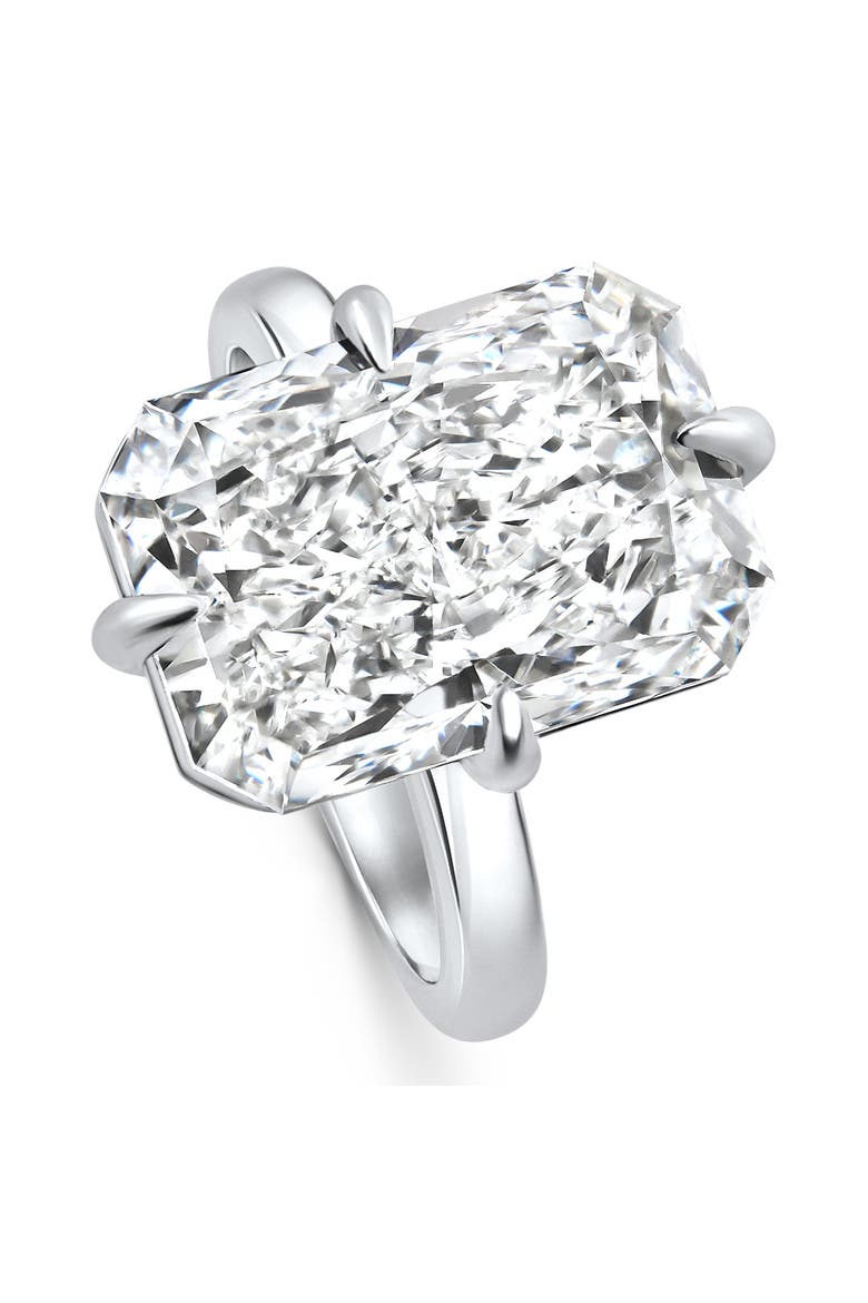 Certified 11Ct Radiant Diamond Solitaire Engagement Ring 14k Gold/Pt Lab Grown, Alternate, color, 14k White Gold