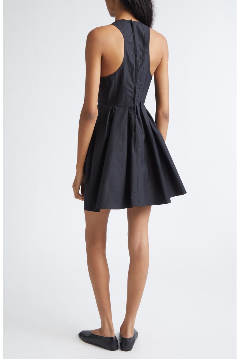 Ara Pleated Cotton Poplin Minidress, Alternate, color, BLACK