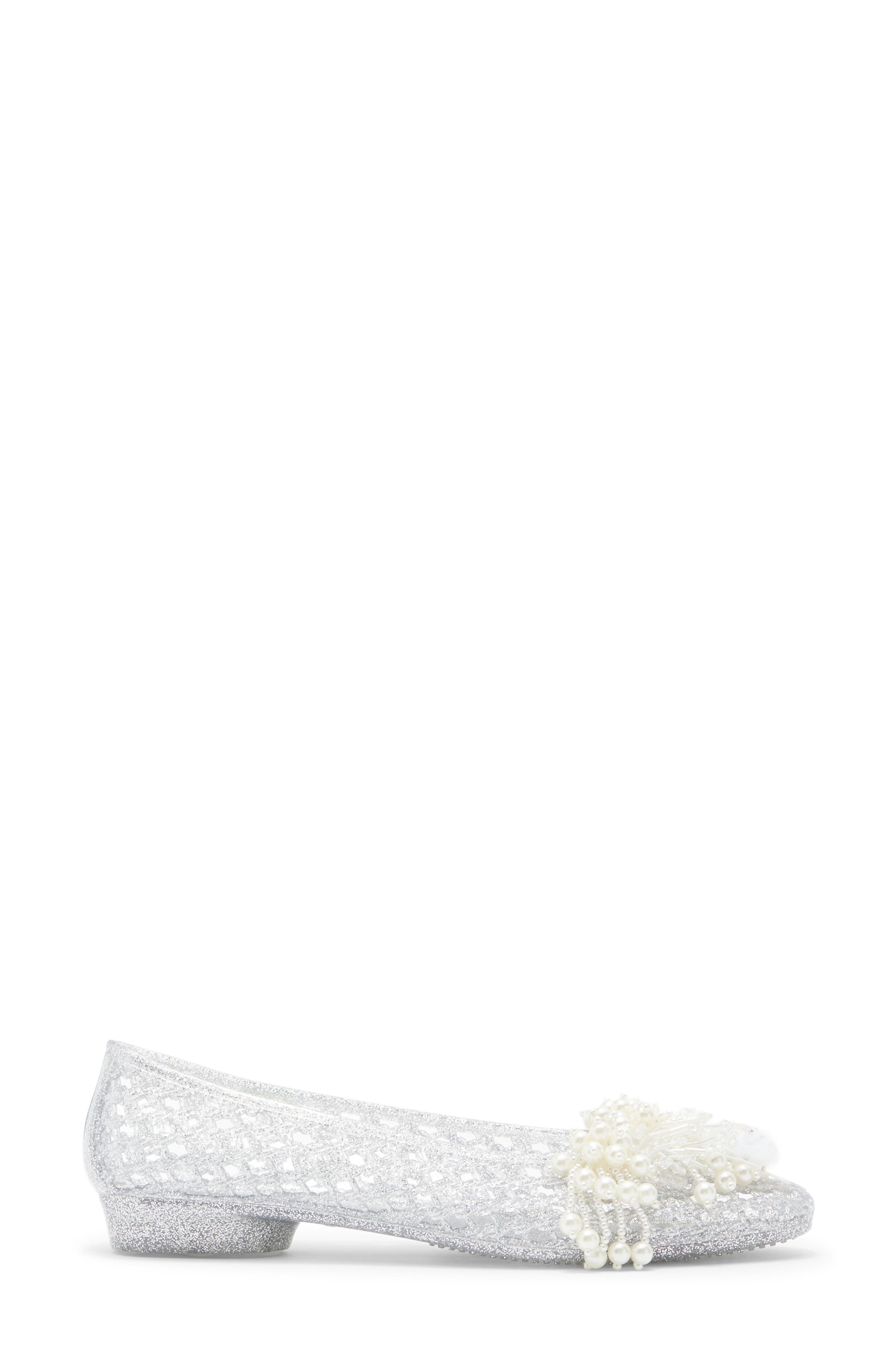 Jeffrey Campbell Wade-J Jelly Flat, Alternate, color, Silver Glitter Pearl