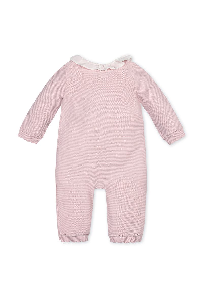 Organic Ruffle Collar Button Front Sweater Romper, Alternate, color, Pale Pink with White Collar