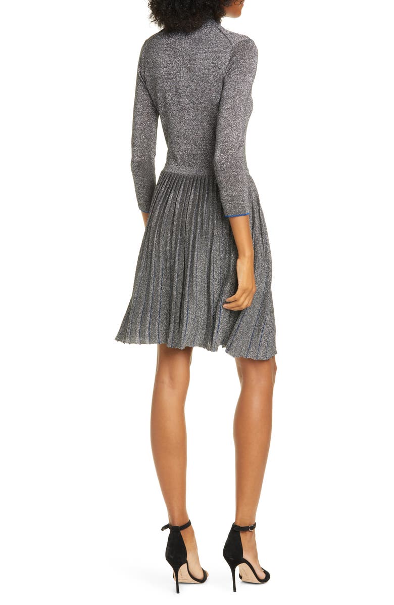 Ted Baker London Noaleen Metallic Pleated Dress, Alternate, color,