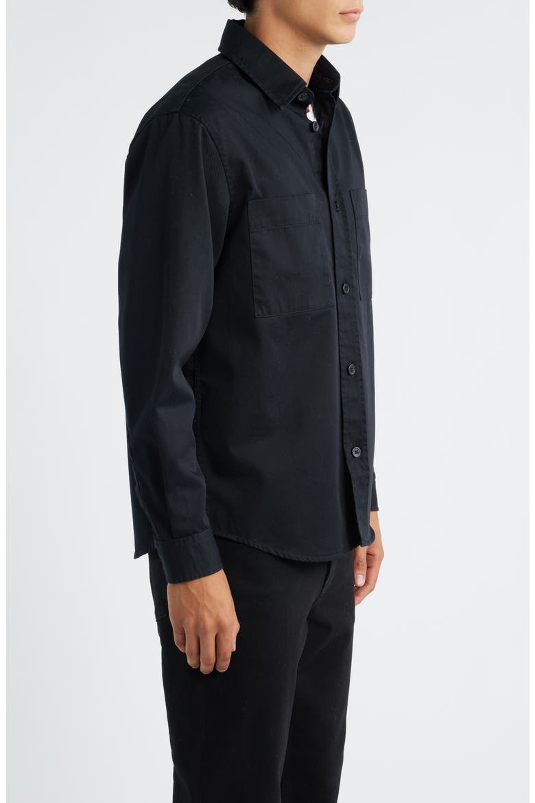 Owen Cotton Button-Up Shirt, Alternate, color, BLACK