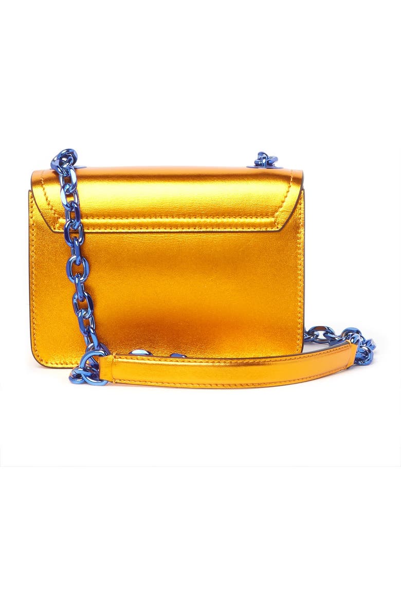 Moschino Metallic Leather Shoulder Bag, Alternate, color,