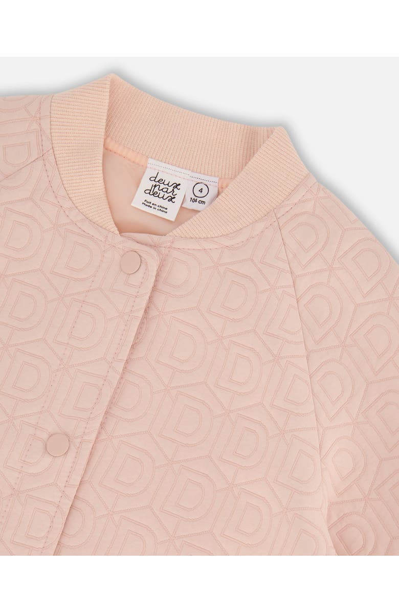 Deux par Deux Girl's Quilted Long Sleeve Overshirt Light Pink, Alternate, color, 