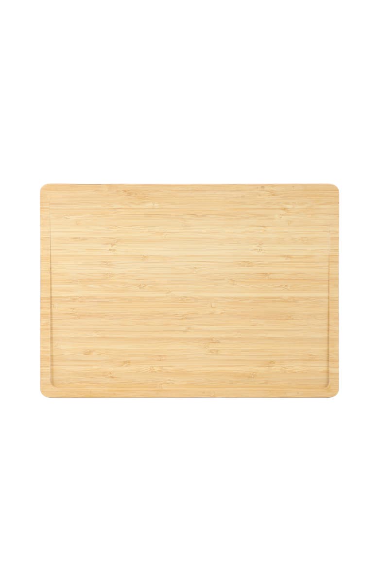 Megachef 3 Piece Wood Cutting, Prep and Serving Boards with Slanted Juice Groove, Alternate, color, Bamboo