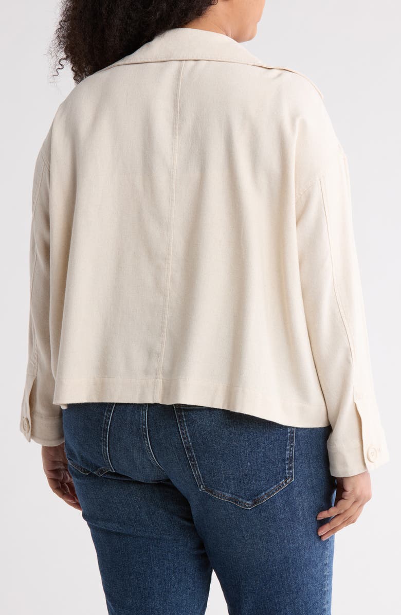 MAX STUDIO Buttoned Twill Jacket, Alternate, color, Natural