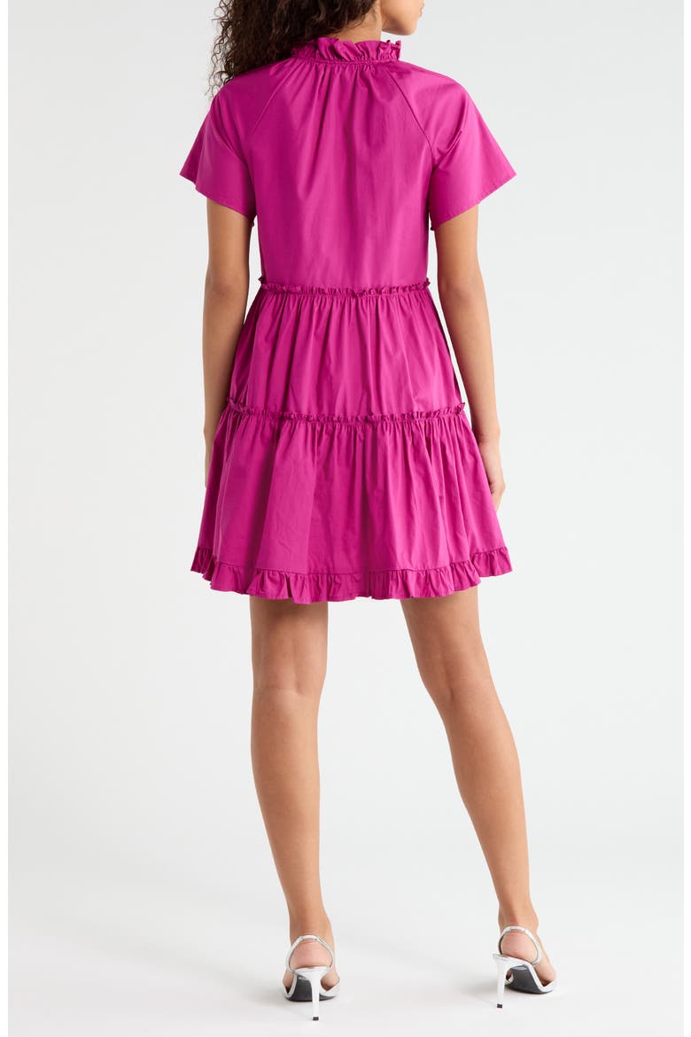 Pallas Tiered Cotton Poplin Minidress, Alternate, color, FUCHSIA