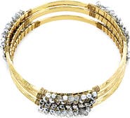 Panacea Set of 3 Crystal Beaded Bangle Bracelets