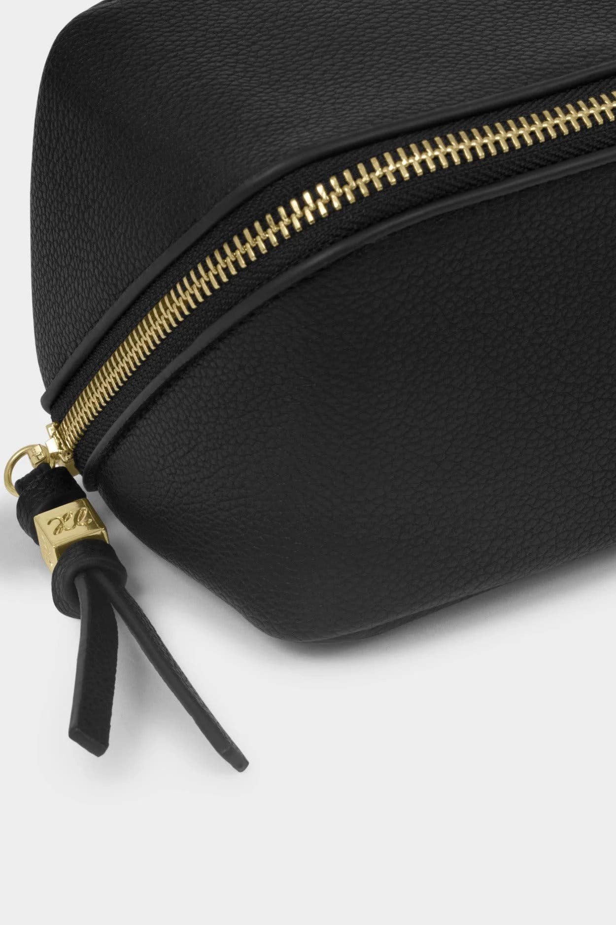 Fold-Out Mirror Makeup Bag in Black, Alternate, color, Black