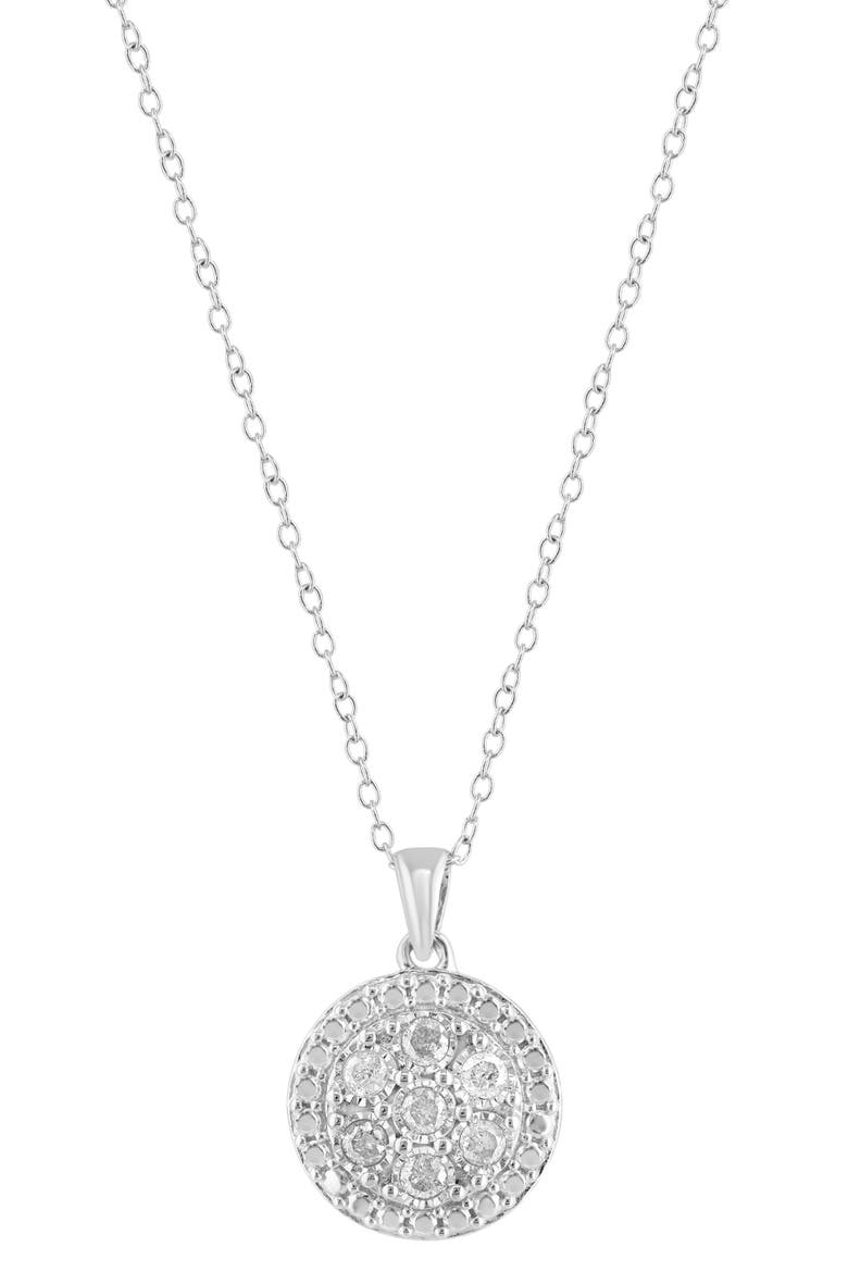 Sterling Silver Diamond Pendant Necklace, Main, color, SILVER