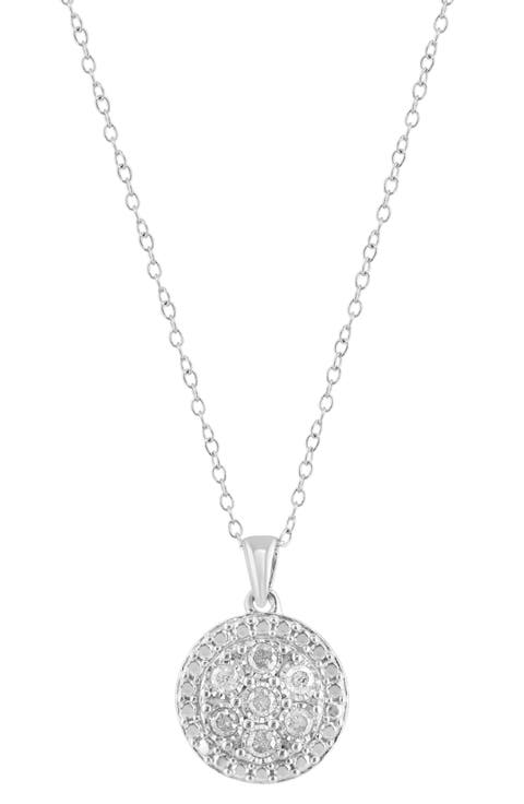 Sterling Silver Diamond Pendant Necklace