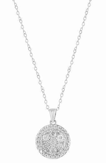 Sterling Silver Diamond Pendant Necklace