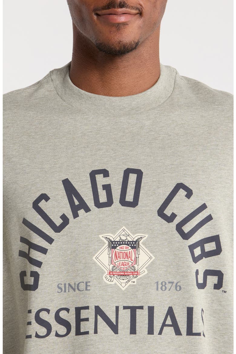 x MLB Chicago Cubs Merch Cotton Graphic T-Shirt, Alternate, color, CONCRETE HEATHER