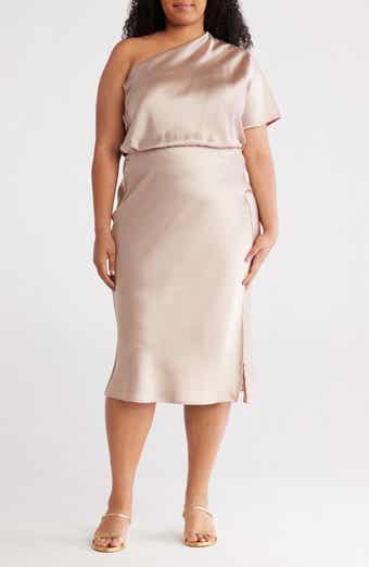 Renee C Satin One-Shoulder Dress
