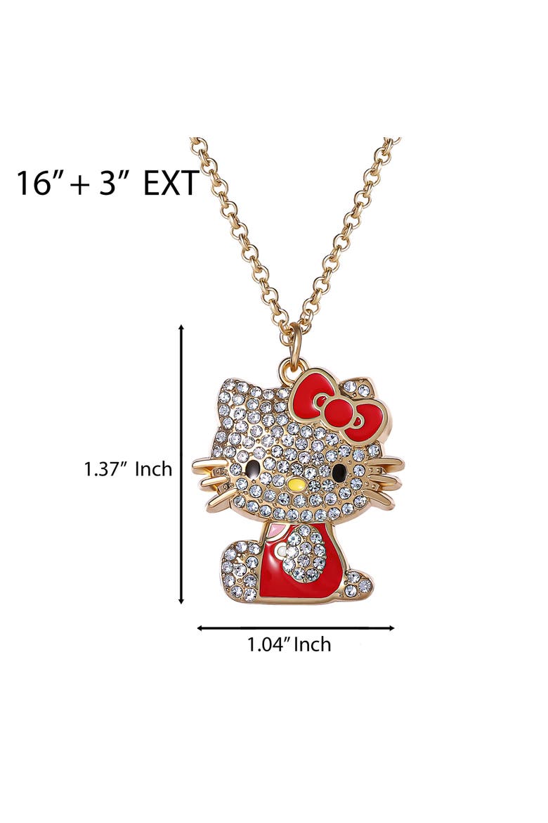 Crystal Pendant Necklace, Alternate, color, Red