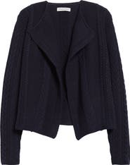 Johnstons of Elgin Aran Waterfall Collar Cashmere Cable Stitch Cardigan