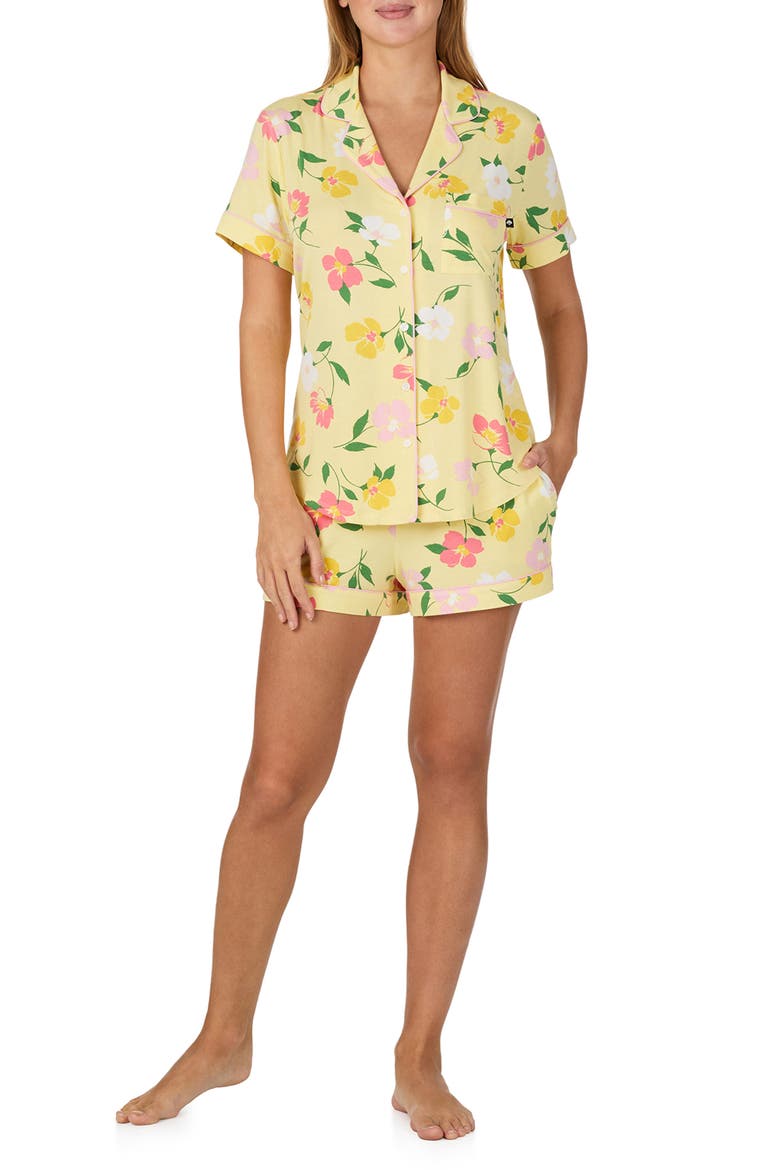 print short pajamas, Main, color, YELLOW FLORAL