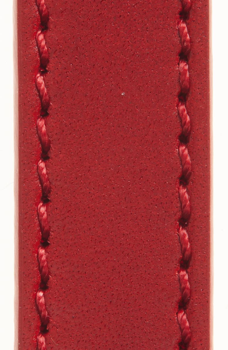 Isabel Marant Chelsea Utility Glossy Leather Belt, Alternate, color, Deep Red/ Silver