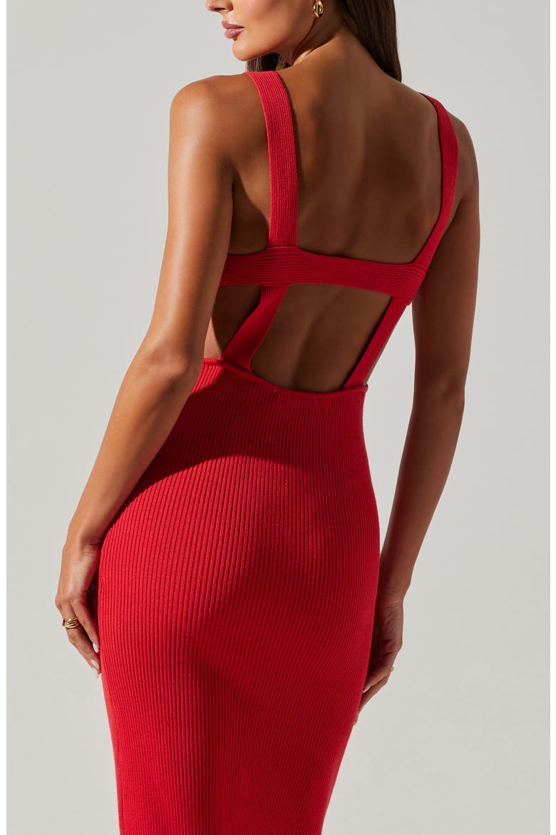 Gracen Sleeveless Cutout Sweater Dress, Alternate, color, RED