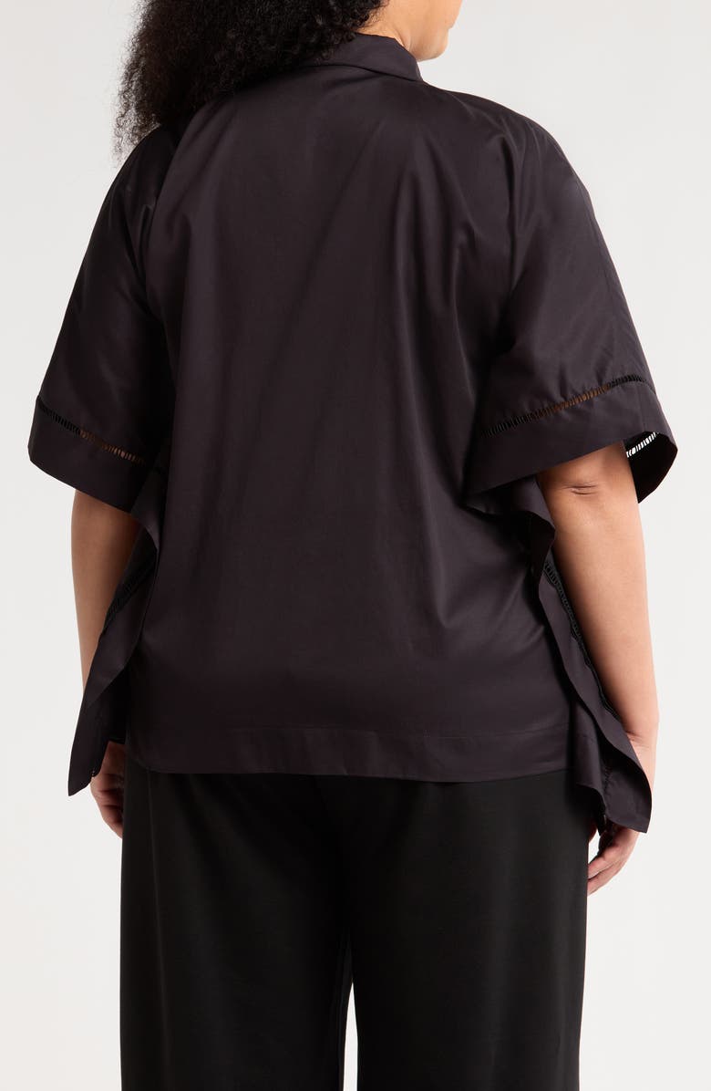 HARSHMAN Harpa Short Sleeve Cotton Button-Up Shirt, Alternate, color, Black