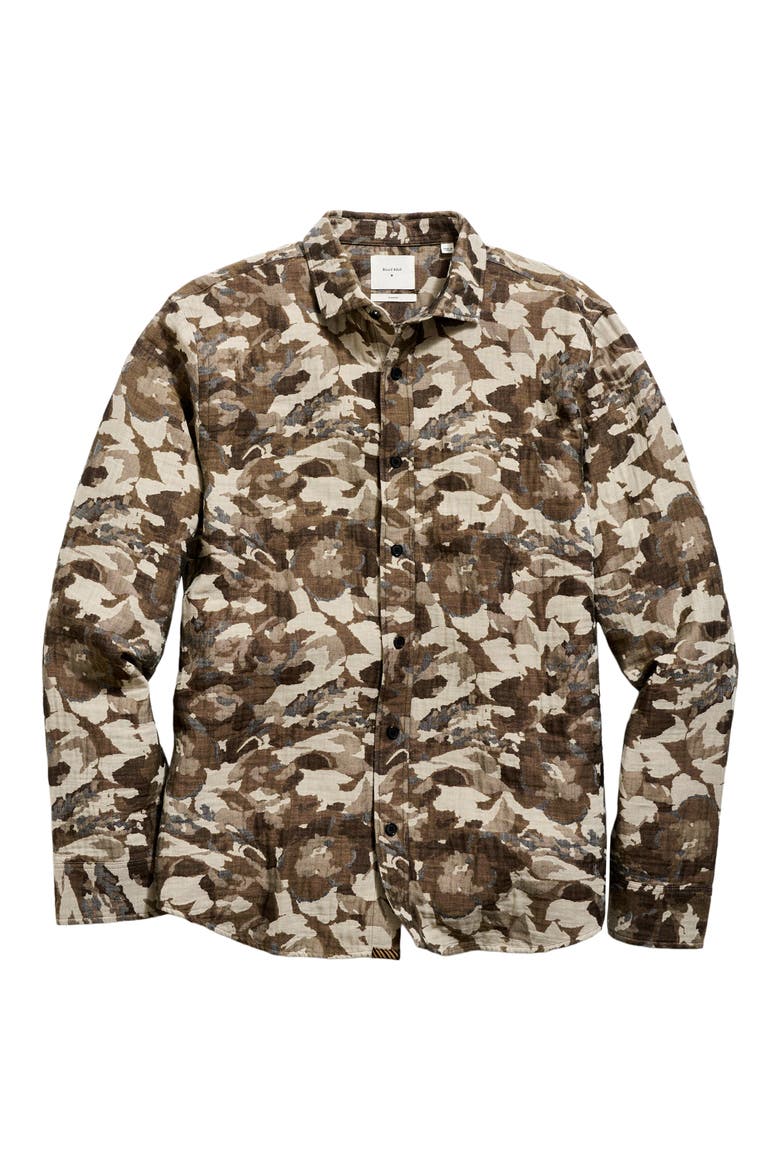 Camellia Jacquard Cedar Button-Up Shirt, Alternate, color, GREEN MULTI
