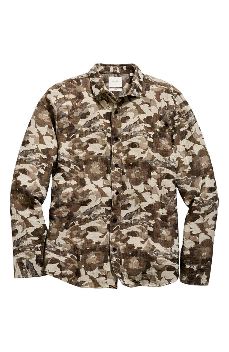 Billy Reid Camellia Jacquard Cedar Button-Up Shirt, Alternate, color, Green Multi