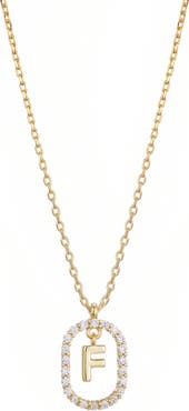 Adornia Floating Letter Initial Cubic Zirconia Pendant Necklace