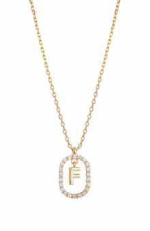 Floating Letter Initial Cubic Zirconia Pendant Necklace