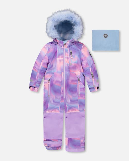 Deux Par Deux One-piece Play Snowsuit In Purple