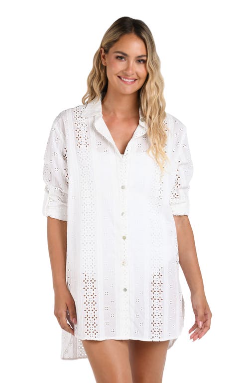Shop La Blanca Eyelet Cotton Cover-up Tunic