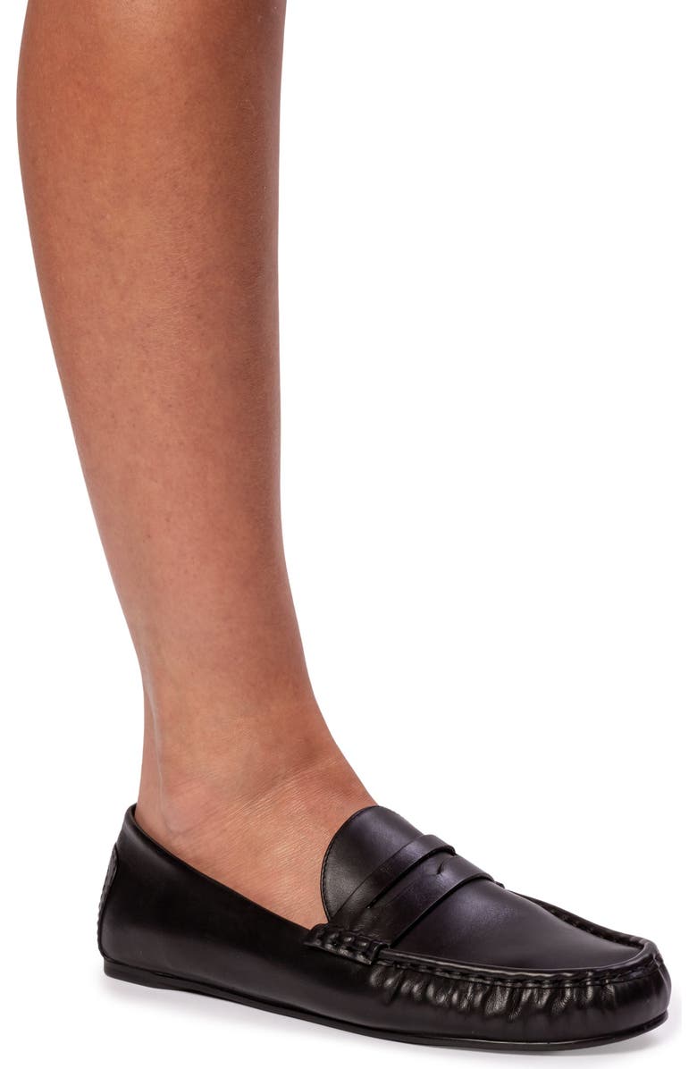 BLACK SUEDE STUDIO Darlyn Leather Mocassin, Alternate, color, Black Leather