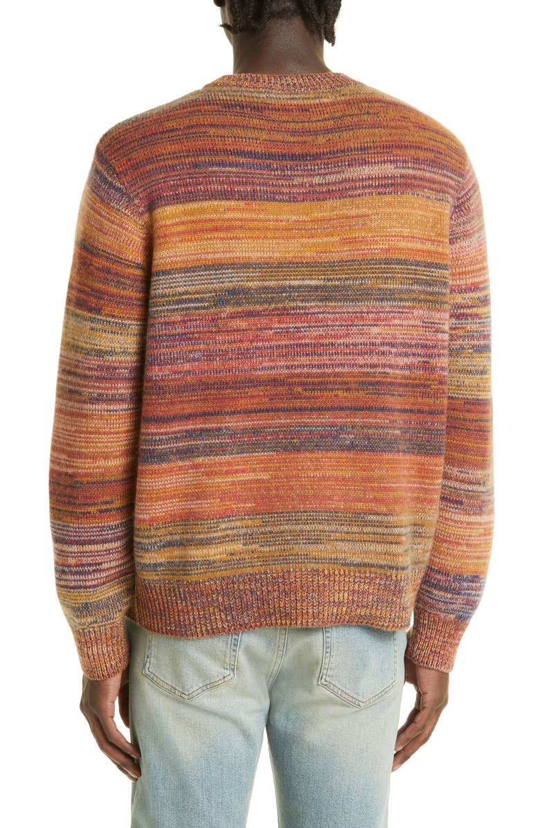 The Elder Statesman Cosmic Stripe Cashmere Sweater, Alternate, color, 